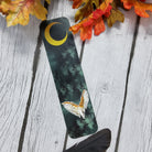 BOOKMARK: Forest Owl and Gold Moon , Dark Forest and Barn Owl Bookmark , Owl and Moon Art , Barn Owl Bookmark Bookmarks Acornandcrowstudio