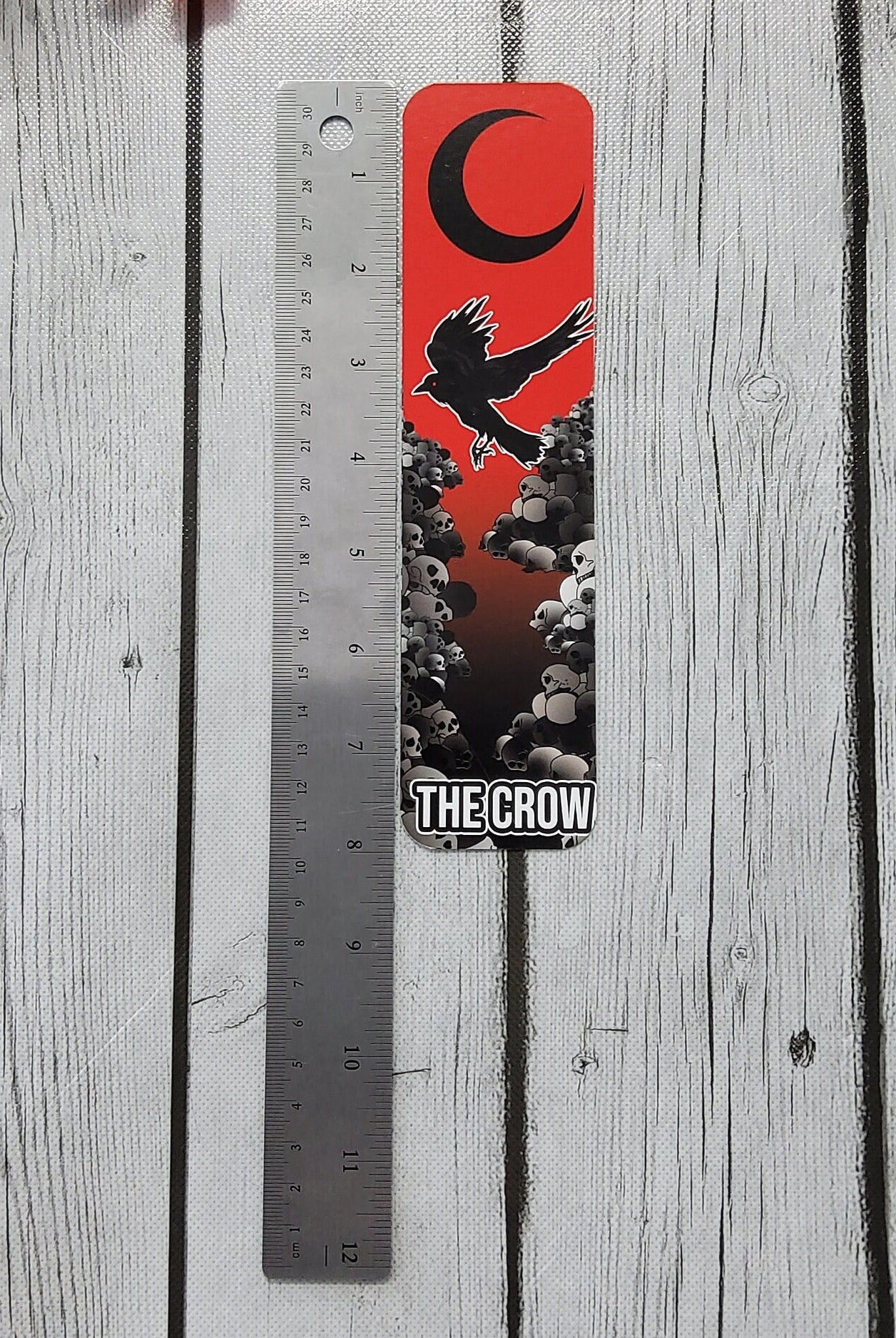BOOKMARK: Crow Tarot Card Style Bookmark , Red Tarot Card Style Bookmark , Crow Bookmark , Omen Bookmark