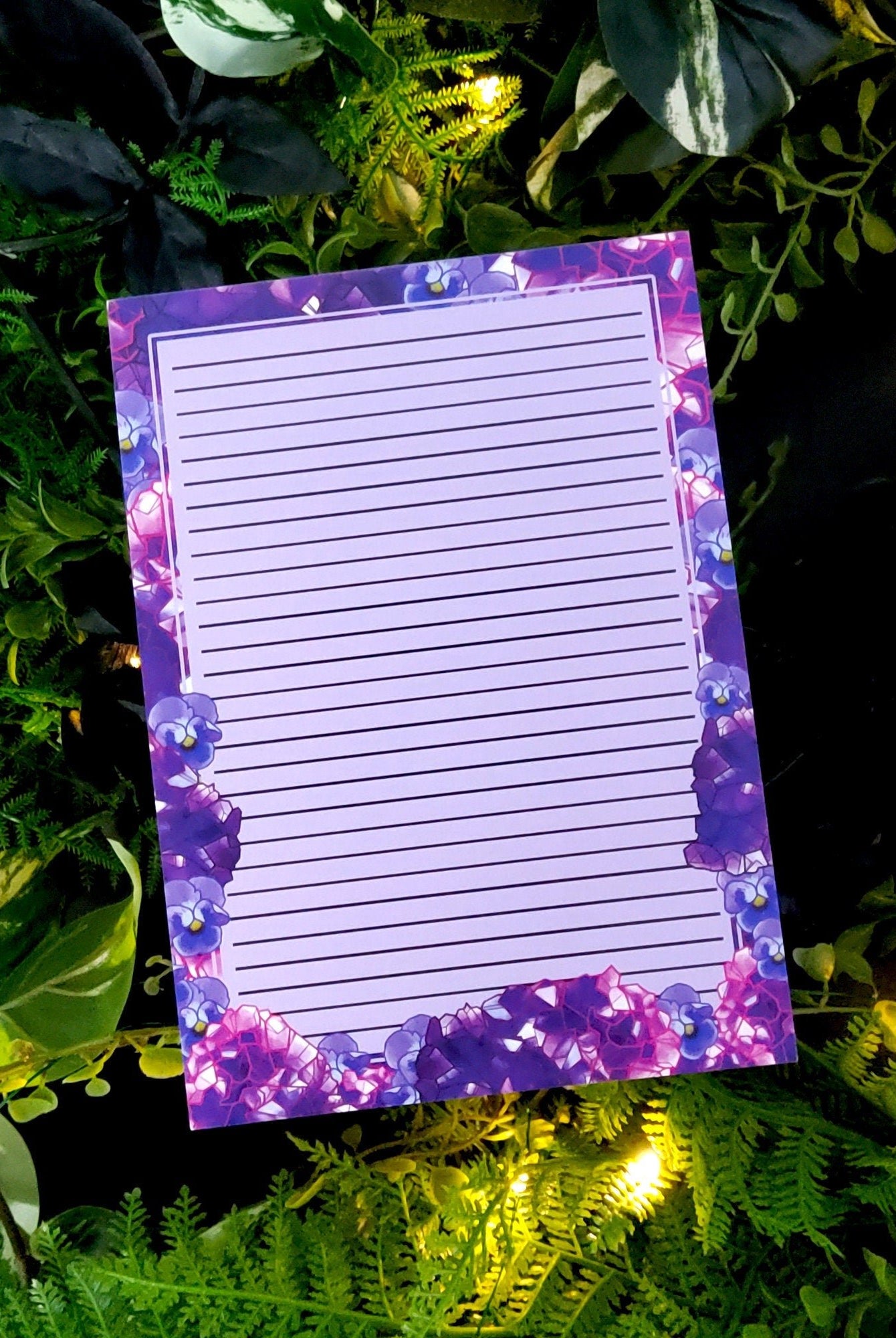 NOTEPAD: Amethyst Crystal To Do List , Purple Crystal Notepad , Amethyst Crystal To Do Notepad , Amethyst Crystal Stationary , Amethyst Note