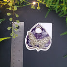 GLOSSY STICKER: White Witch Moth and Purple Planchette Die Cut , Night Belongs to You Sticker , Planchette Sticker , Witch Moth Sticker