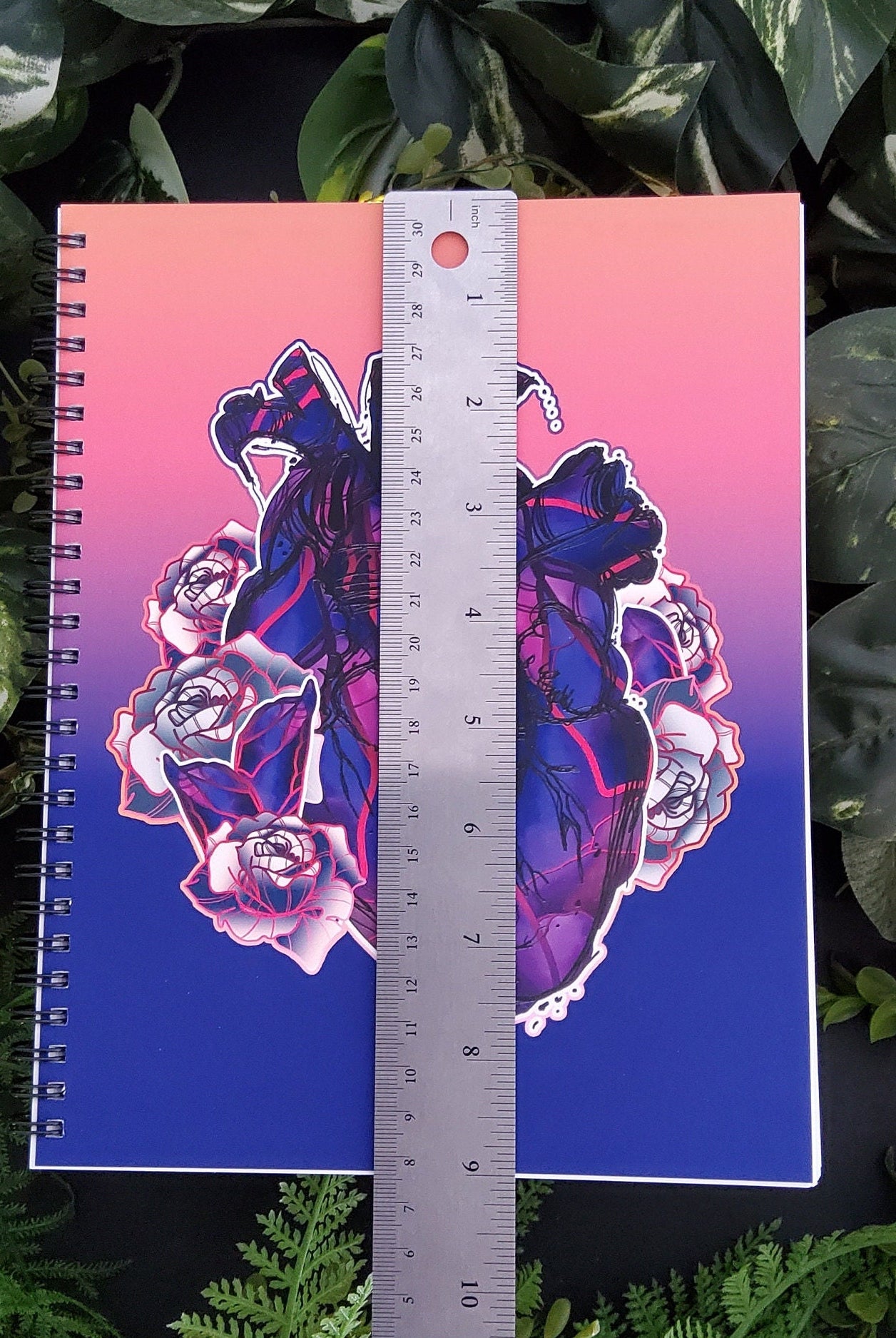 SPIRAL NOTEBOOK : Alexandrite Crystal Heart Spiral with College Ruled Pages , Alexandrite Crystal Notebook , Alexandrite Crystal Heart