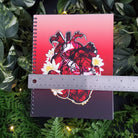 SPIRAL NOTEBOOK : Ruby Crystal Heart Spiral with College Ruled Pages , Ruby Crystal Notebook , Ruby Crystal Heart , Ruby Art
