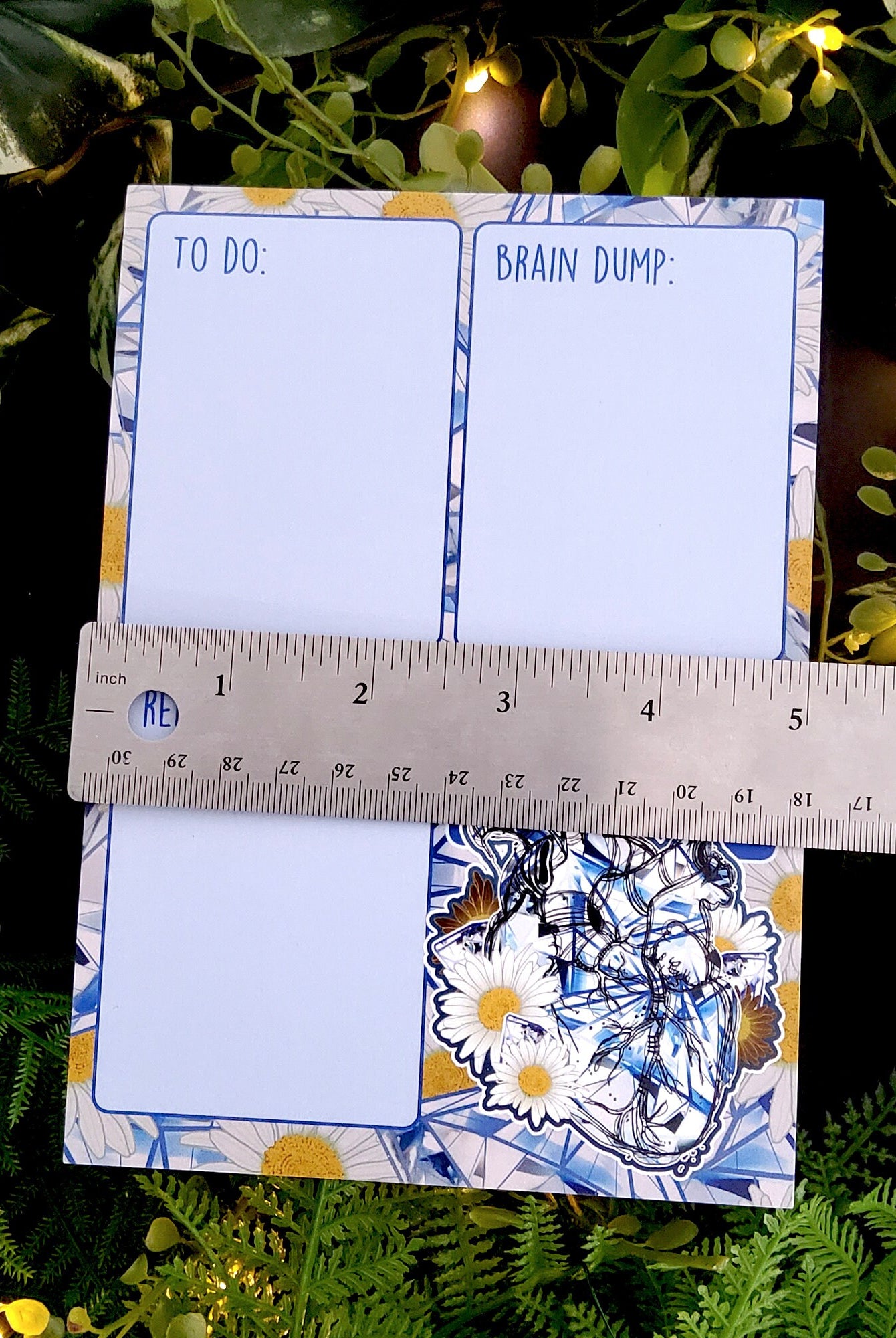 BRAIN DUMP NOTEPAD: April Blue Diamond Crystal To Do List , Blue Crystal Notepad , Blue Crystal To Do Notepad , Blue Crystal Stationary