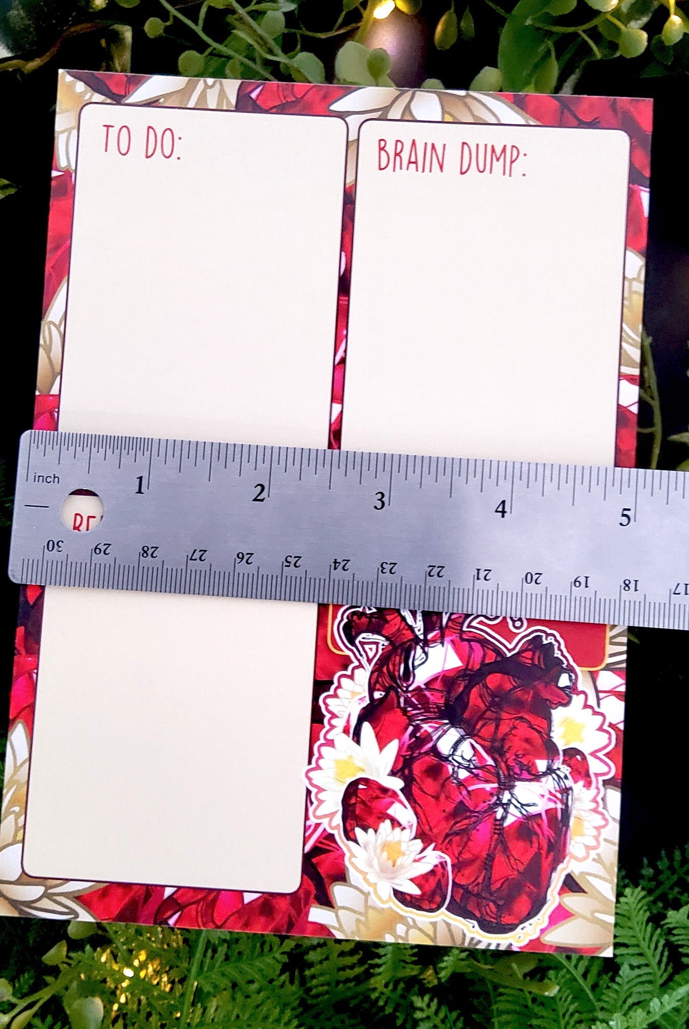 BRAIN DUMP NOTEPAD: Ruby Crystal To Do List , Ruby Crystal Notepad , Ruby Crystal To Do Notepad , Red Ruby Crystal Stationary , Red Notes
