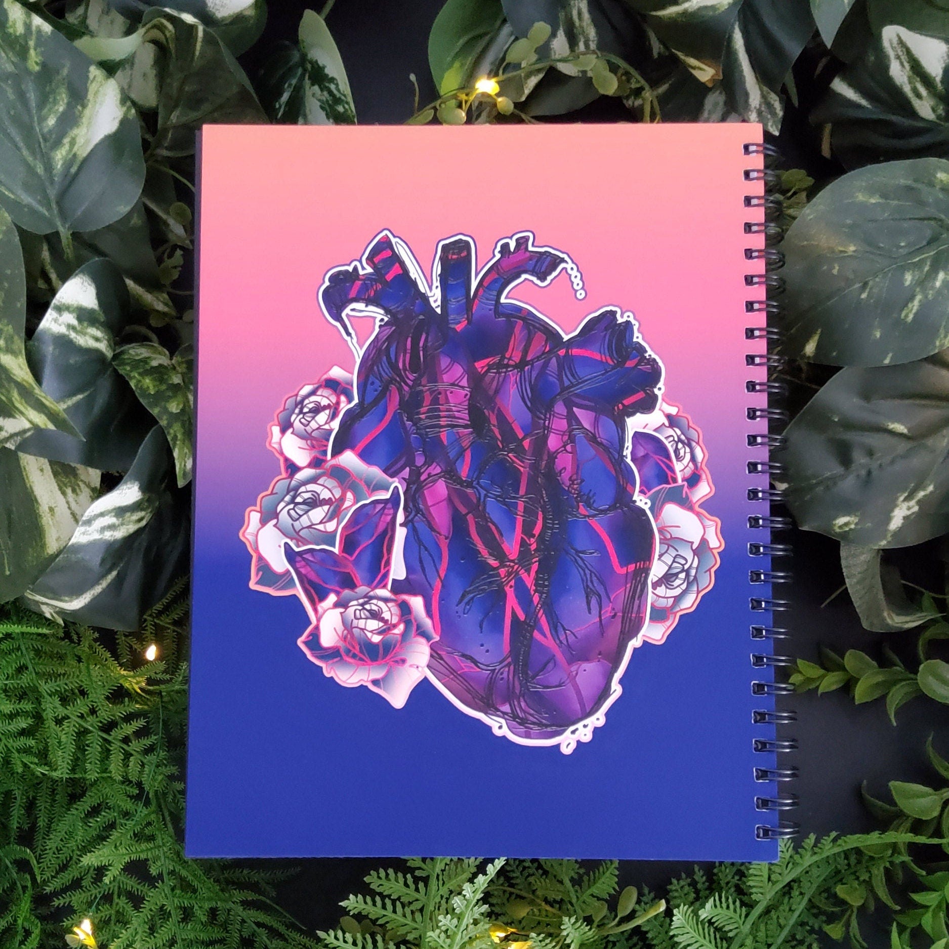 SPIRAL NOTEBOOK : Alexandrite Crystal Heart Spiral with College Ruled Pages , Alexandrite Crystal Notebook , Alexandrite Crystal Heart