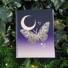 SPIRAL NOTEBOOK : White Witch Moth and Moon Spiral with College Ruled Pages , White Witch Moth , Witch Moth Art , Witch Moth Notebook