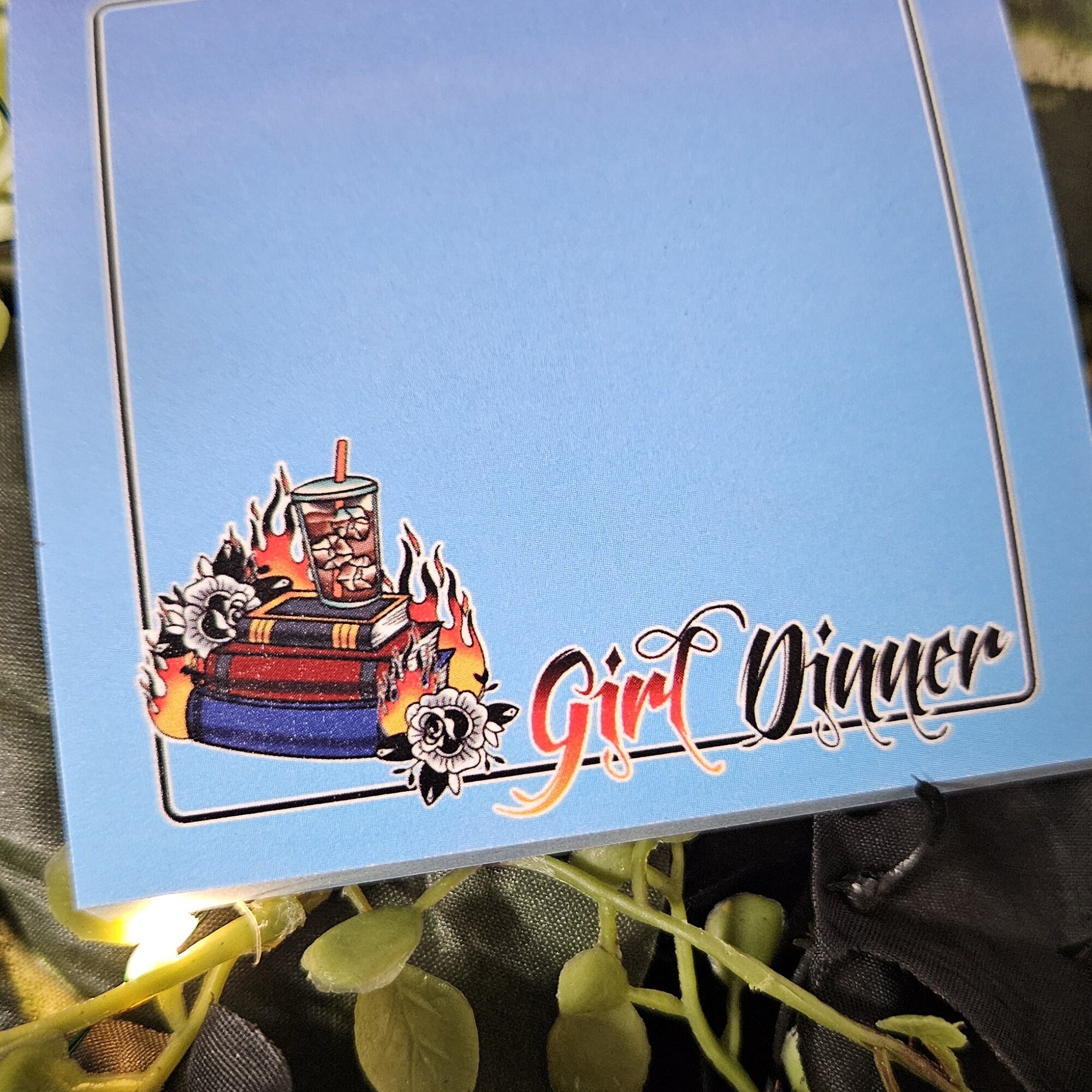 STICKY NOTES: Girl Dinner Bookstack , Girl Dinner Sticky Notes , Girl Dinner Books and Coffee , Sarcasm Art Stationery