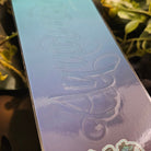 BOOKMARK: March Aquamarine Crystal Heart with Daffodils , Aquamarine Double Sided Bookmark , Aquamarine Crystal Bookmark , Crystal Art