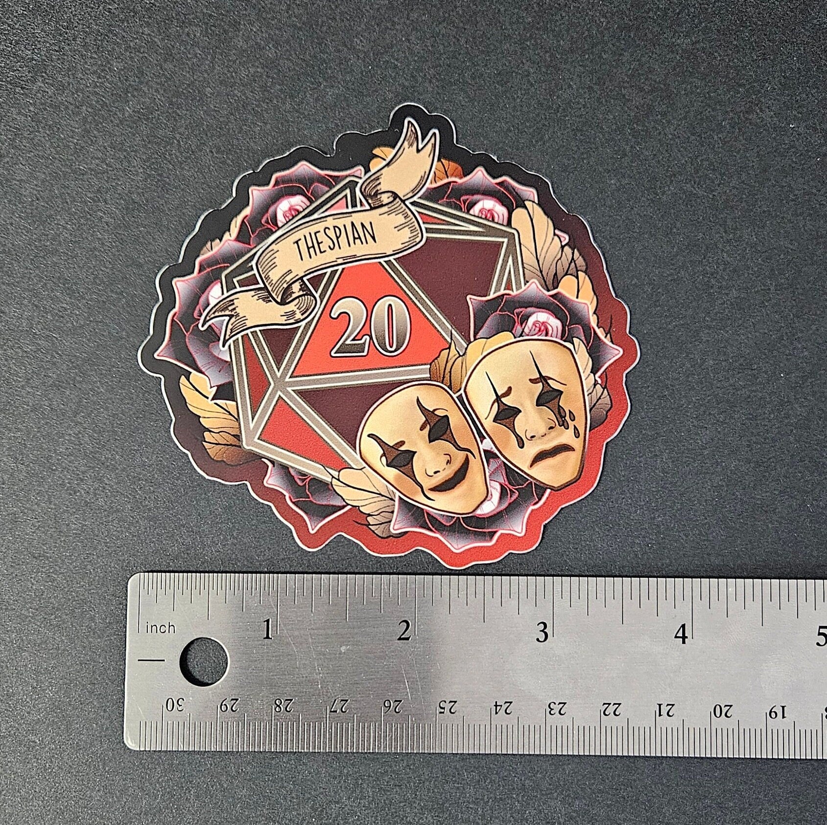 D20 Thespian - Matte Sticker Sticker Acornandcrowstudio
