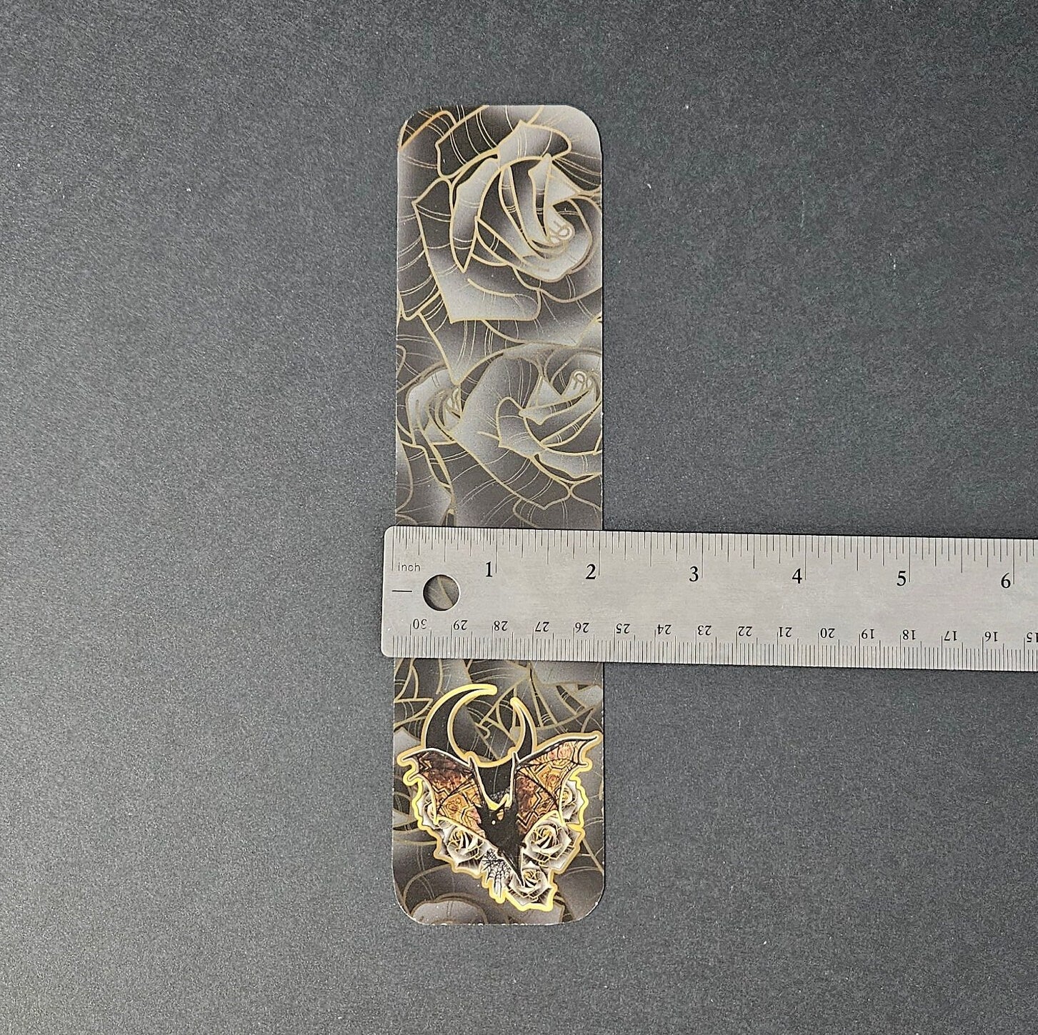 BOOKMARK: Florence Bat with Black Moon , Bat with Frescos and Night Sky , Bat and Moon Art , Bat Bookmark