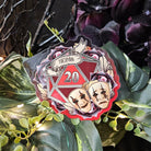 GLOSSY STICKER: D20 The Thespian , Floral D20 Sticker , Floral D20 Stickers, D20 Sticker , D20 Thespian Sticker , Player Type D20 Sticker Acornandcrowstudio