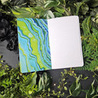 LAYFLAT NOTEBOOK: Aquamarine Crystal Heart with College Ruled Lines Pages , Aqua Crystal Notebook , Aquamarine Crystal Heart , Aqua Art