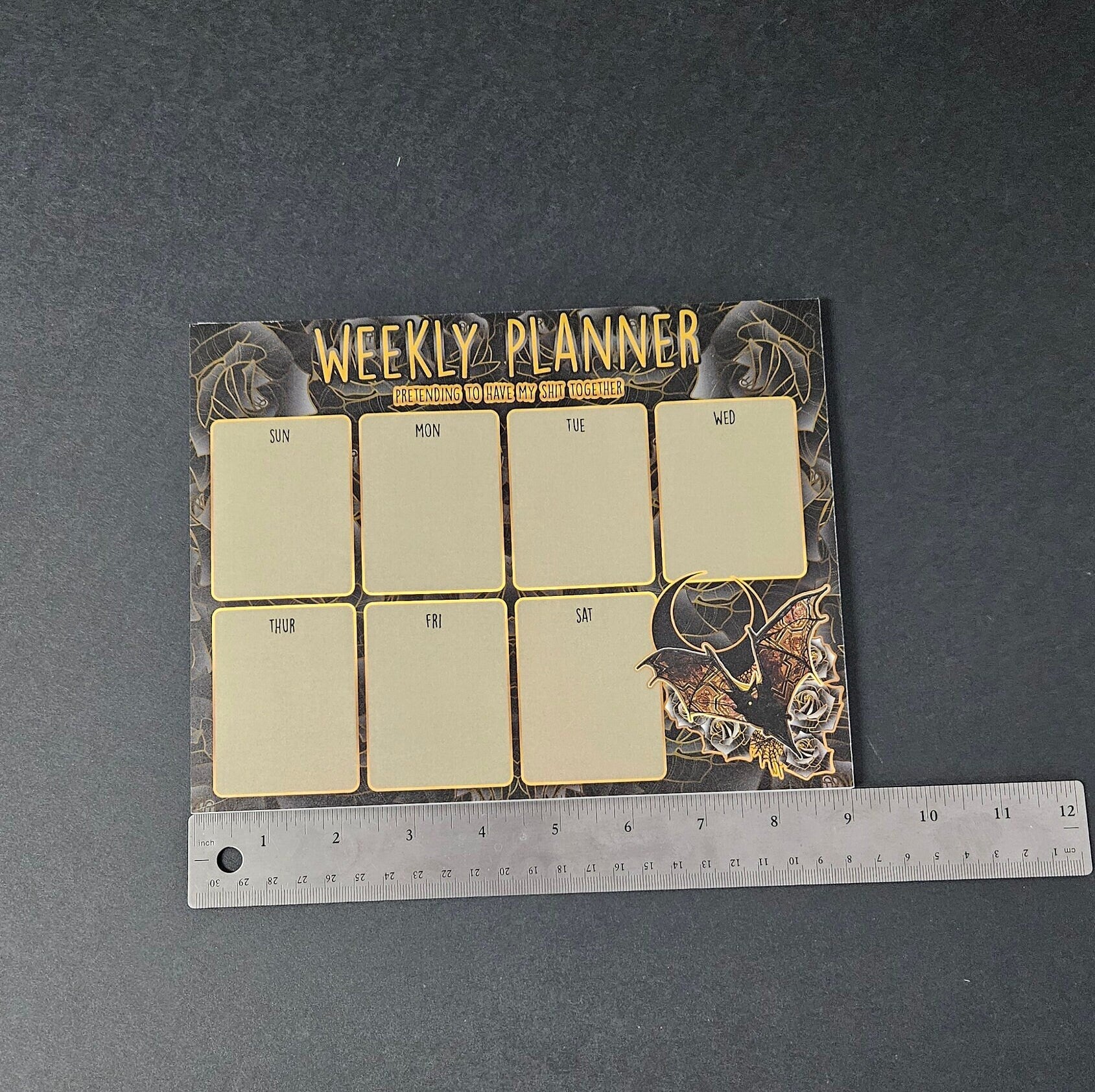Florence Bat with Black Moon Weekly Planner