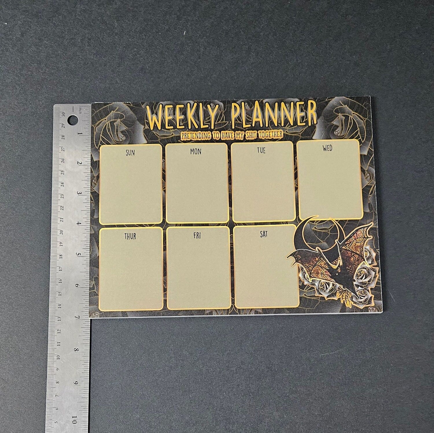 Florence Bat with Black Moon Weekly Planner