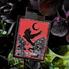 HANDMADE MAGNETIC BOOKMARK: Crow and Skulls with Black Moon , Red Sky and Crow Bookmark , Crow and Skulls , Red Sky Omen