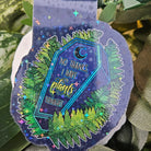 HANDMADE MAGNETIC BOOKMARK: I Have Plants Coffin , Purple Coffin Magnetic Bookmark , Plant Coffin Art , Plant Pun Bookmark