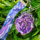 WRISTLET with Double Sided Charm: Amethyst Crystal Heart