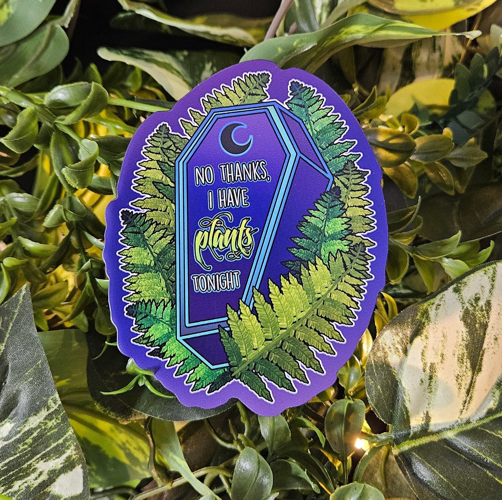 MAGNET: I Have Plants Coffin , I Have Plants Coffin Decorative Magnet , Purple Coffin Magnet , I Have Plants Coffin Magnet
