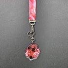 WRISTLET with Double Sided Charm: Garnet Crystal Heart
