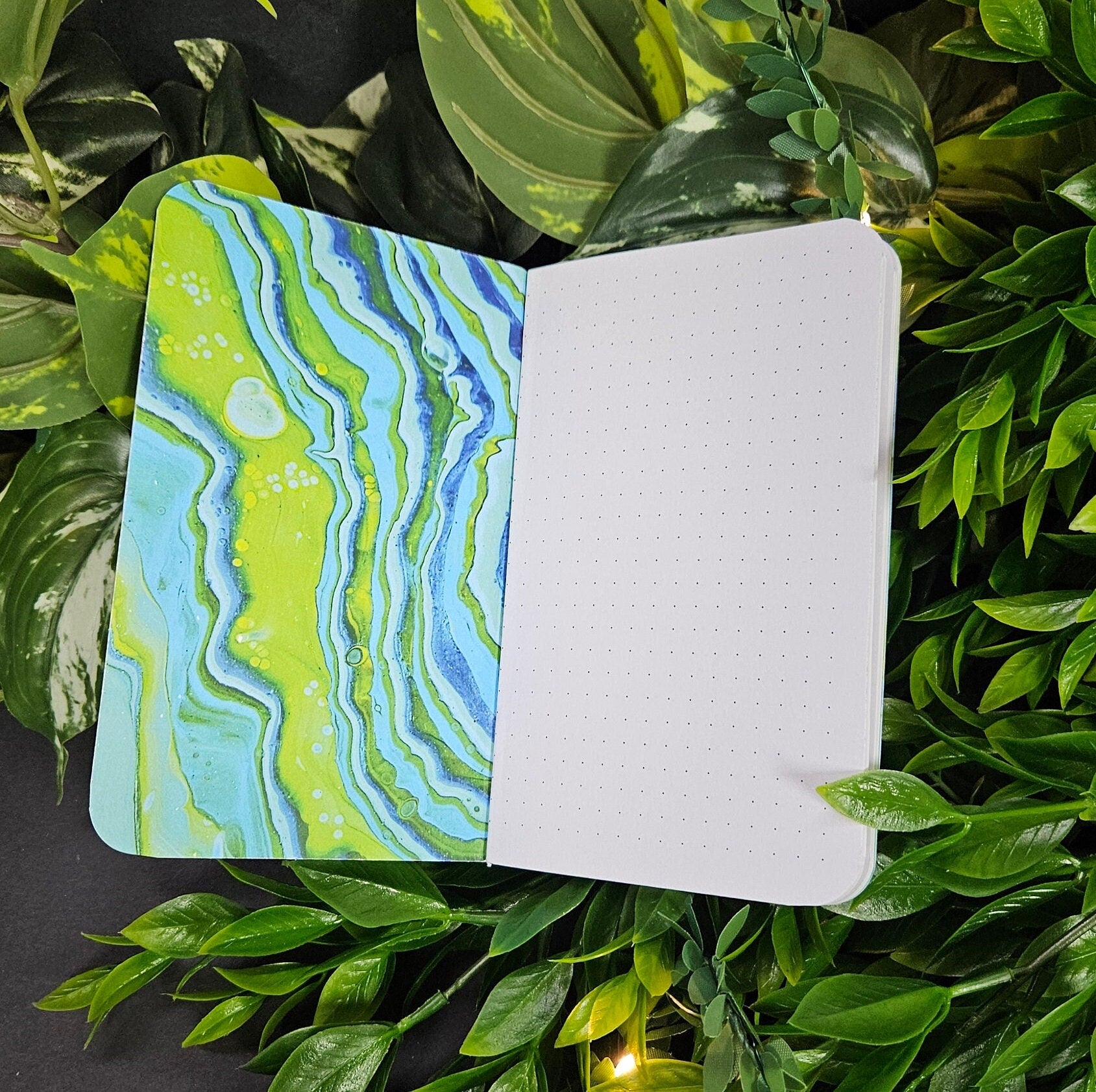 POCKET NOTEBOOK: Aquamarine Crystal Heart with DOT Grid Pages