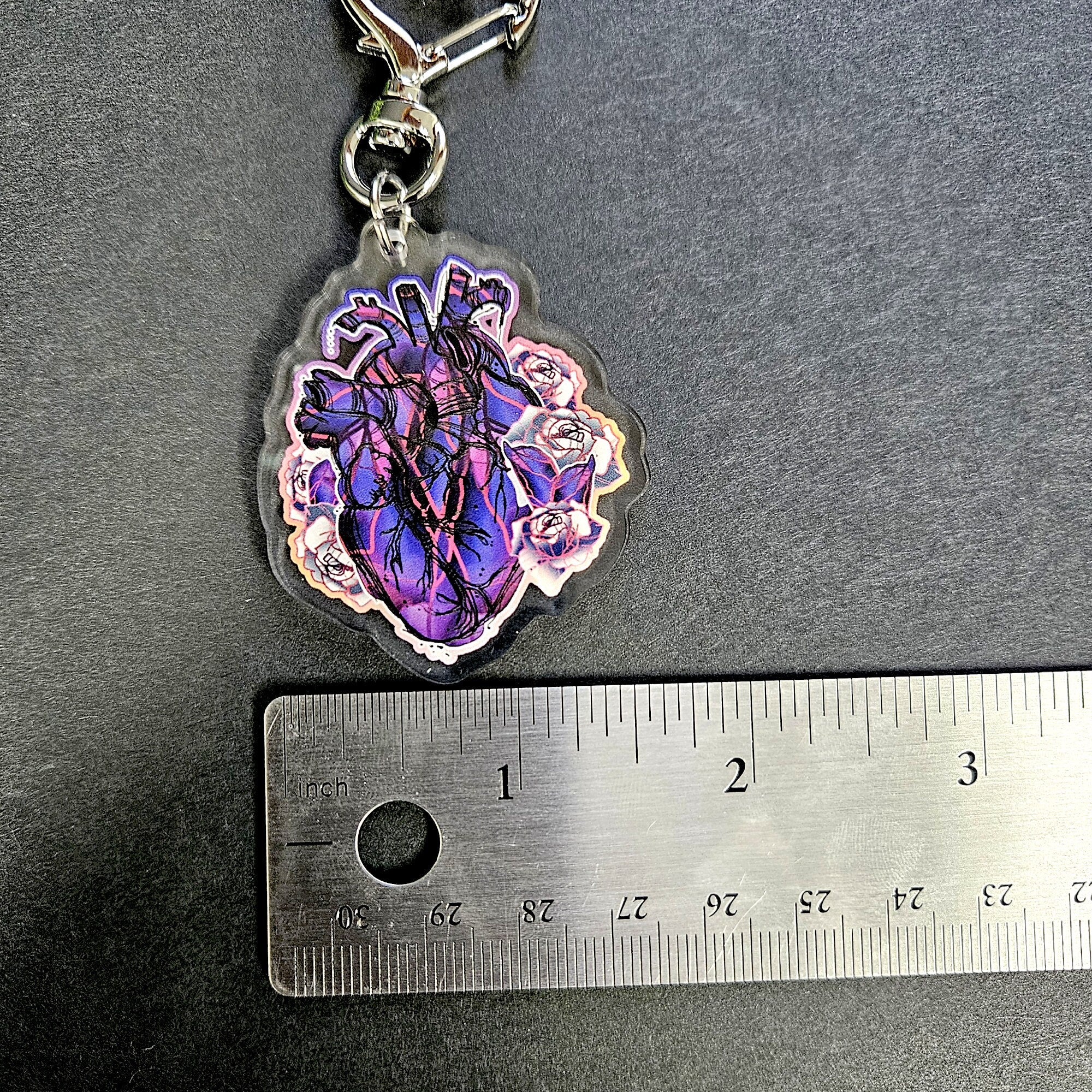 WRISTLET with Double Sided Charm: Alexandrite Crystal Heart