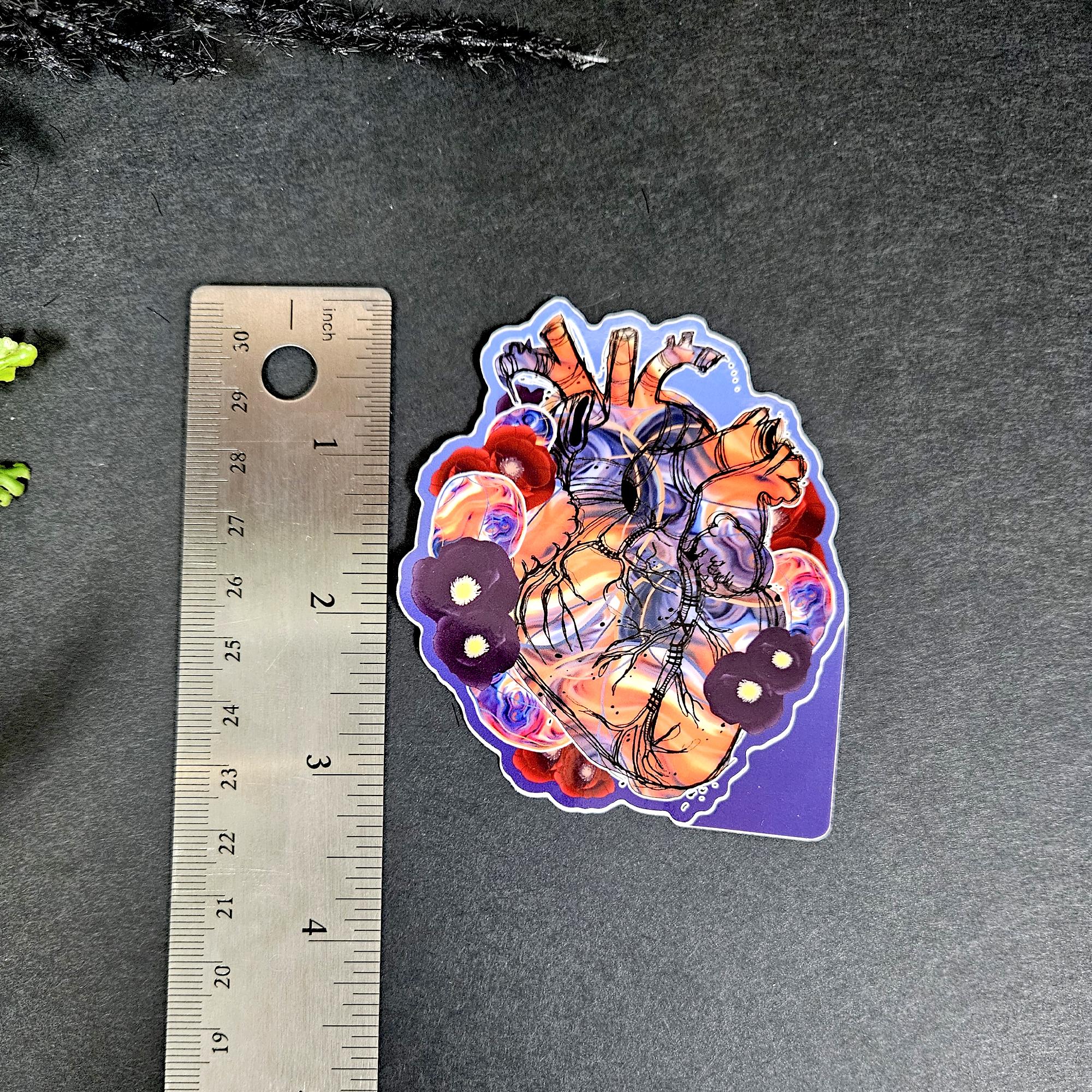 GLOSSY STICKER: August Sardonyx and Poppies Birthstone Crystal, Sardonyx and Poppies Crystal Sticker , August Birthstone Crystal Sticker