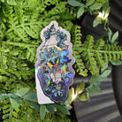 ICE HOLOGRAPHIC STICKER: Light Ghost Lantern with Blue Filigree