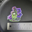MATTE STICKER: Green and Purple Belladonna Poison Bottle Decorative Sticker Acornandcrowstudio
