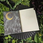 Forest Owl and Gold FOIL Moon A5 Spiral Notebook with LINED Pages