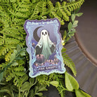 MATTE STICKER: The Ghost Teal Tarot Card Style Decorative Sticker Acornandcrowstudio