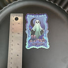 MATTE STICKER: The Ghost Teal Tarot Card Style Decorative Sticker Acornandcrowstudio
