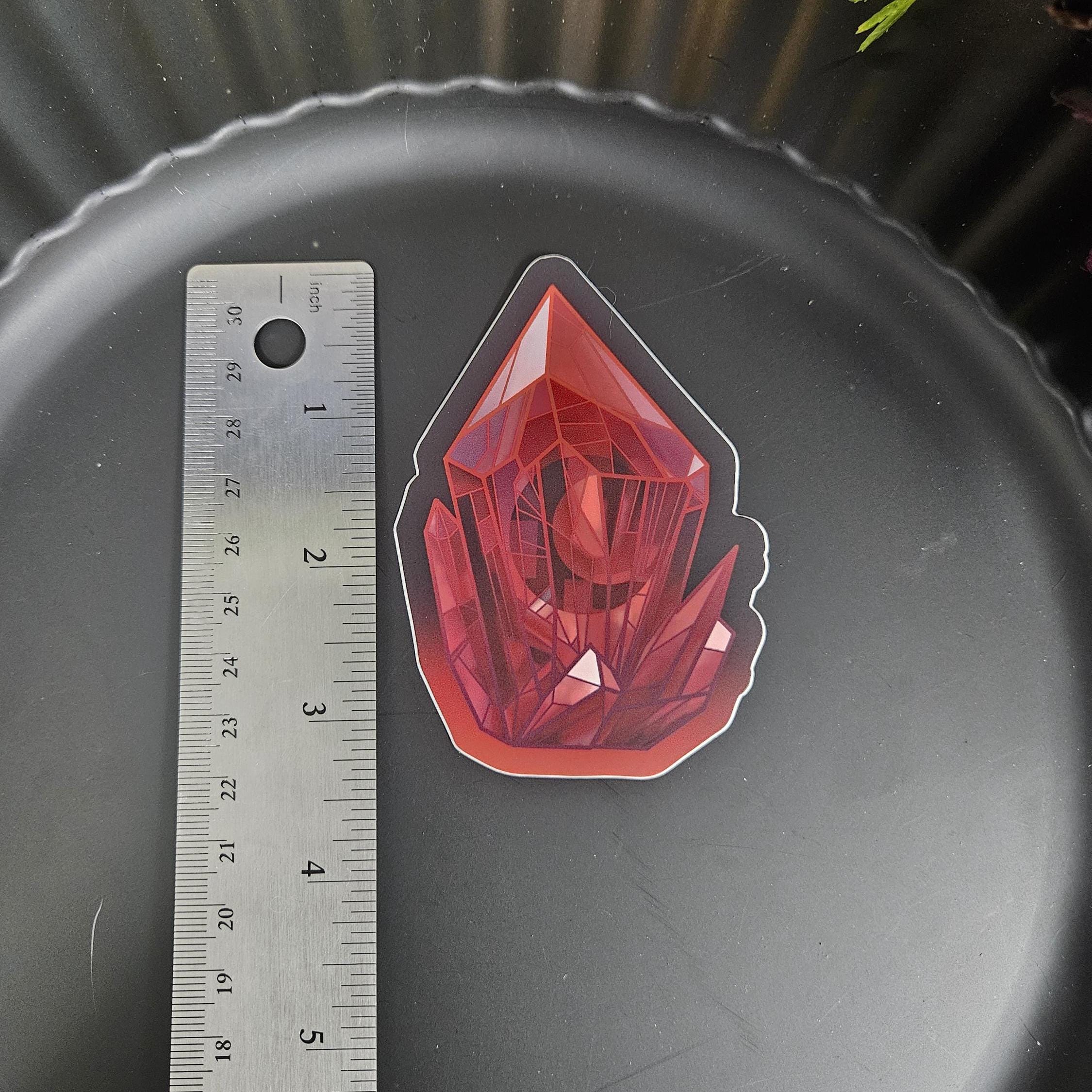 MATTE STICKER: Red and Black Crystal with Black Moon