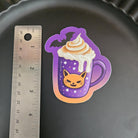 MATTE STICKER: Cat-PURR-ccino Spooky Halloween Drink