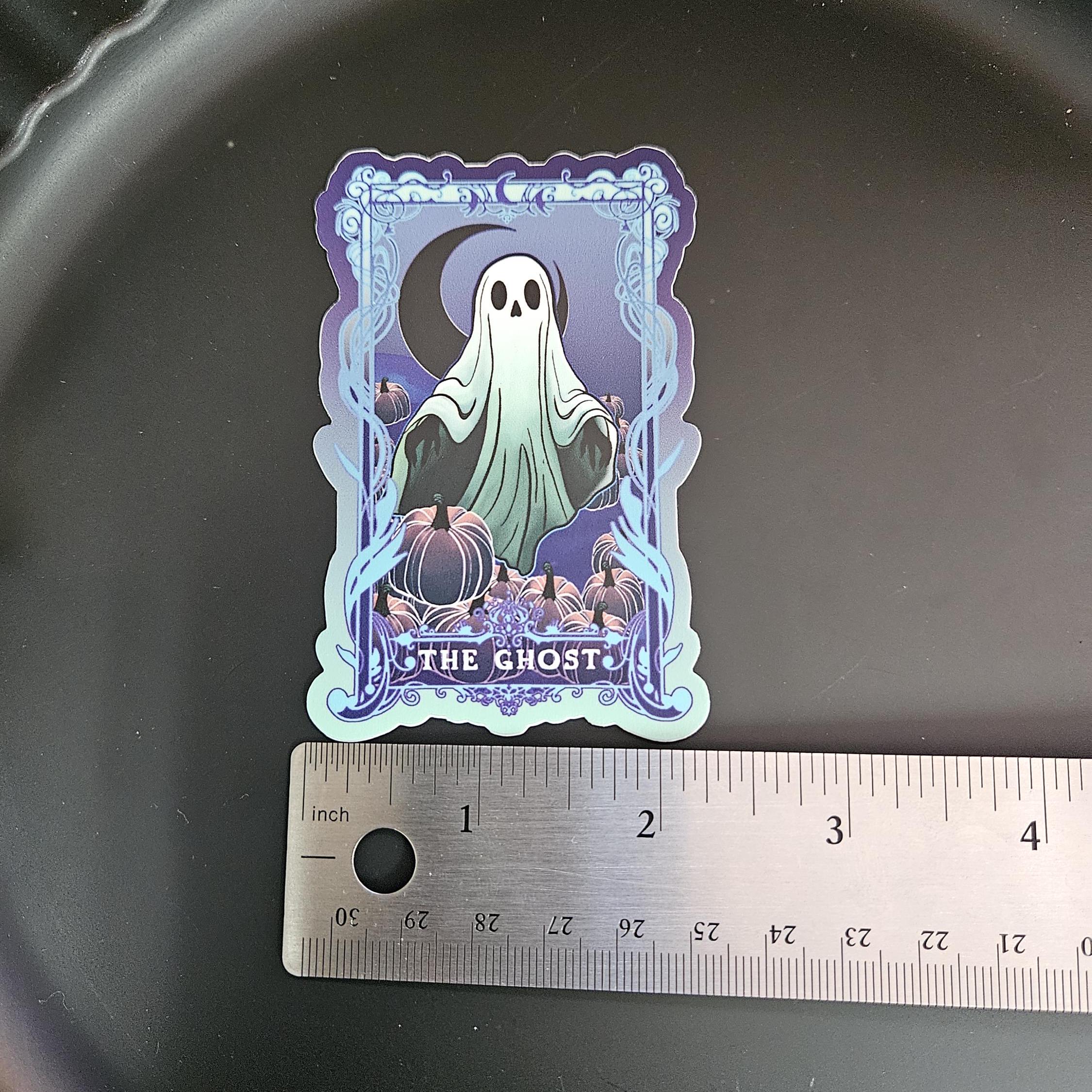 MATTE STICKER: The Ghost Teal Tarot Card Style