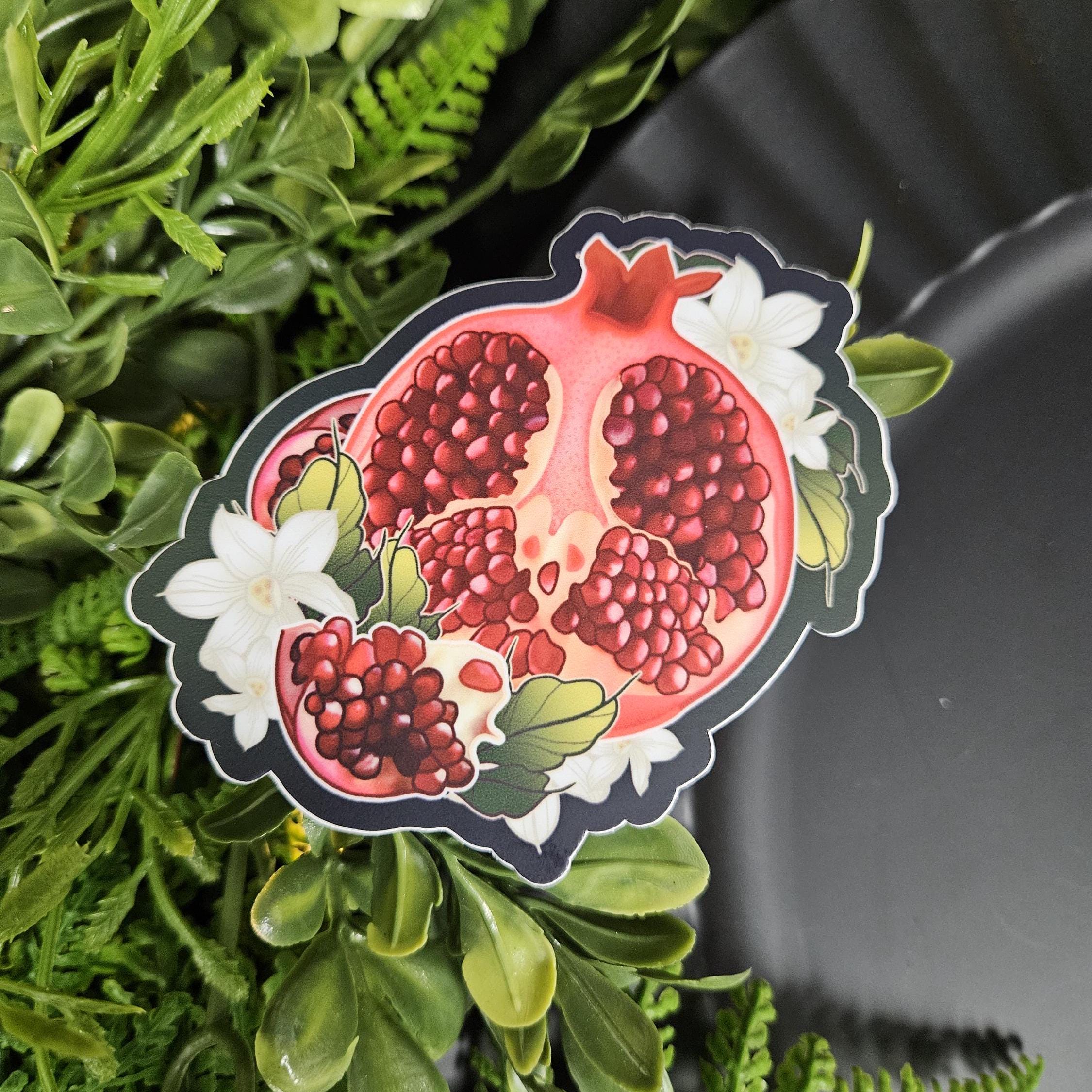 MATTE STICKER: Pomegranate and Narcissus - Hades and Persephone