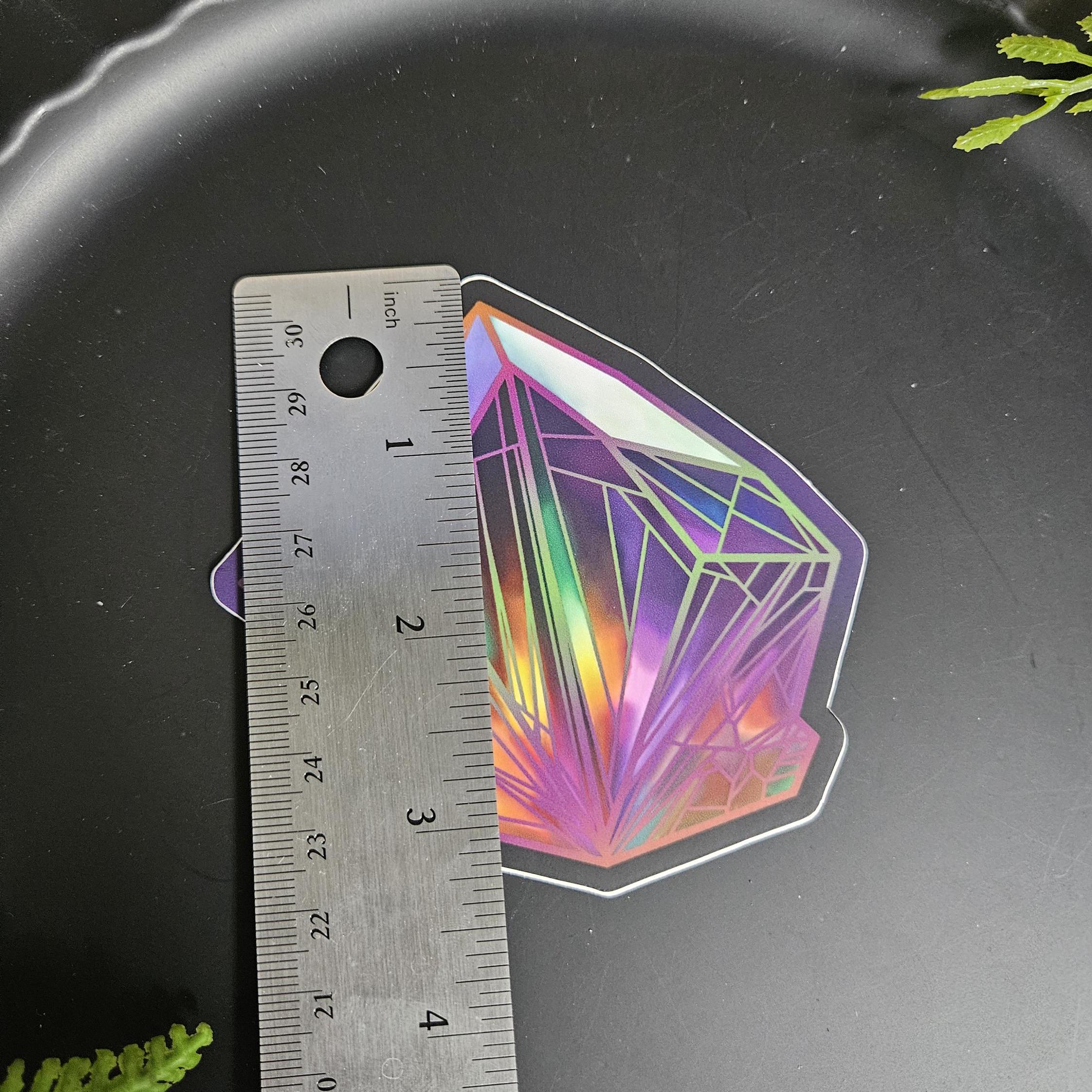 MATTE STICKER: Purple Green and Orange Halloween Crystal