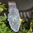 HANDMADE MAGNETIC BOOKMARK: Dark Ghost lantern with Teal Accents and Holographic Sparkle