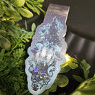 HANDMADE MAGNETIC BOOKMARK: Dark Ghost lantern with Teal Accents and Holographic Sparkle