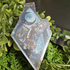 HANDMADE MAGNETIC BOOKMARK: Great Horned Owl and Holographic Sparkle