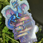 HANDMADE MAGNETIC BOOKMARK: Blue Bookish Dragon