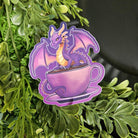 MATTE STICKER: Purple Caffeine Dragon Acornandcrowstudio