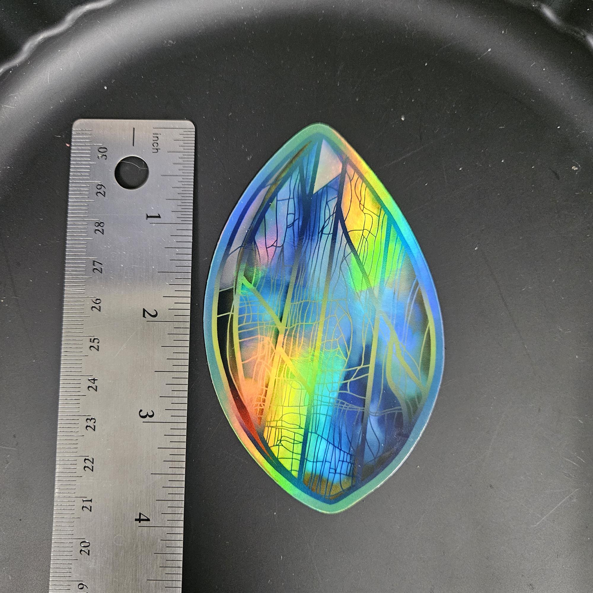 GLOSSY STICKER: Labradorite Crystal with HOLOGRAPHIC Overlay Decorative Sticker Acornandcrowstudio