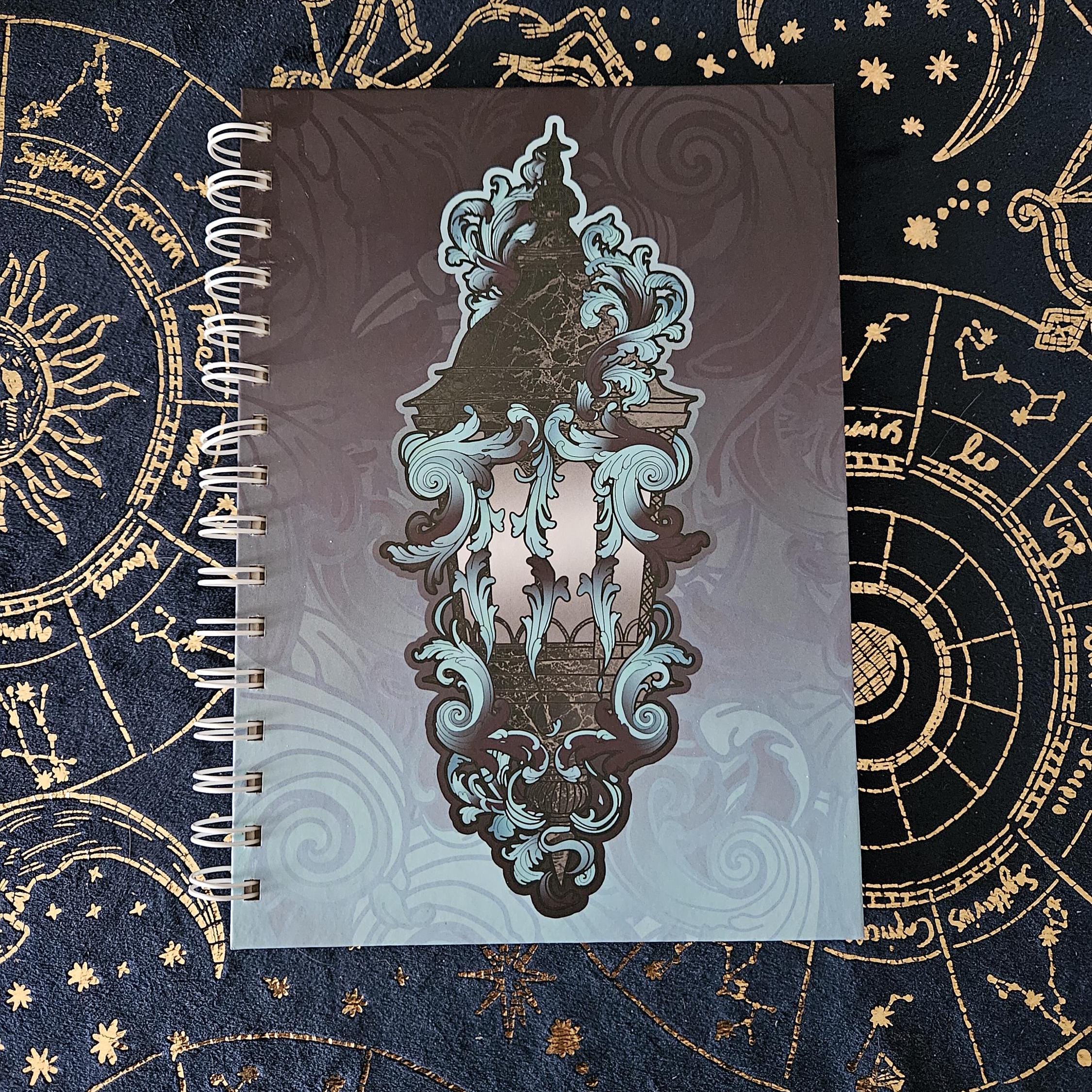 A5 Size SPIRAL NOTEBOOK : Dark Ghost Lantern with Lined Pages