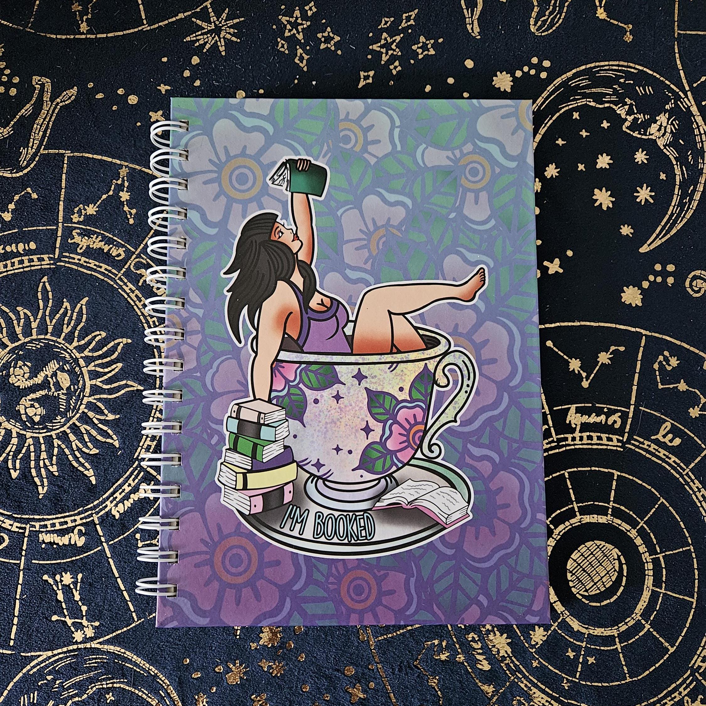 A5 Size SPIRAL NOTEBOOK : I'm Booked with Lined Pages