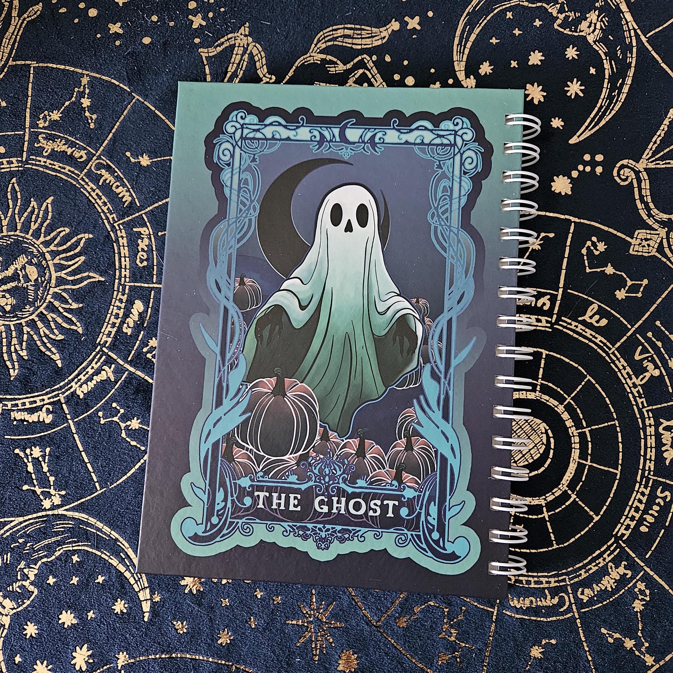 A5 Size SPIRAL NOTEBOOK : The Ghost Tarot Style with Lined Pages