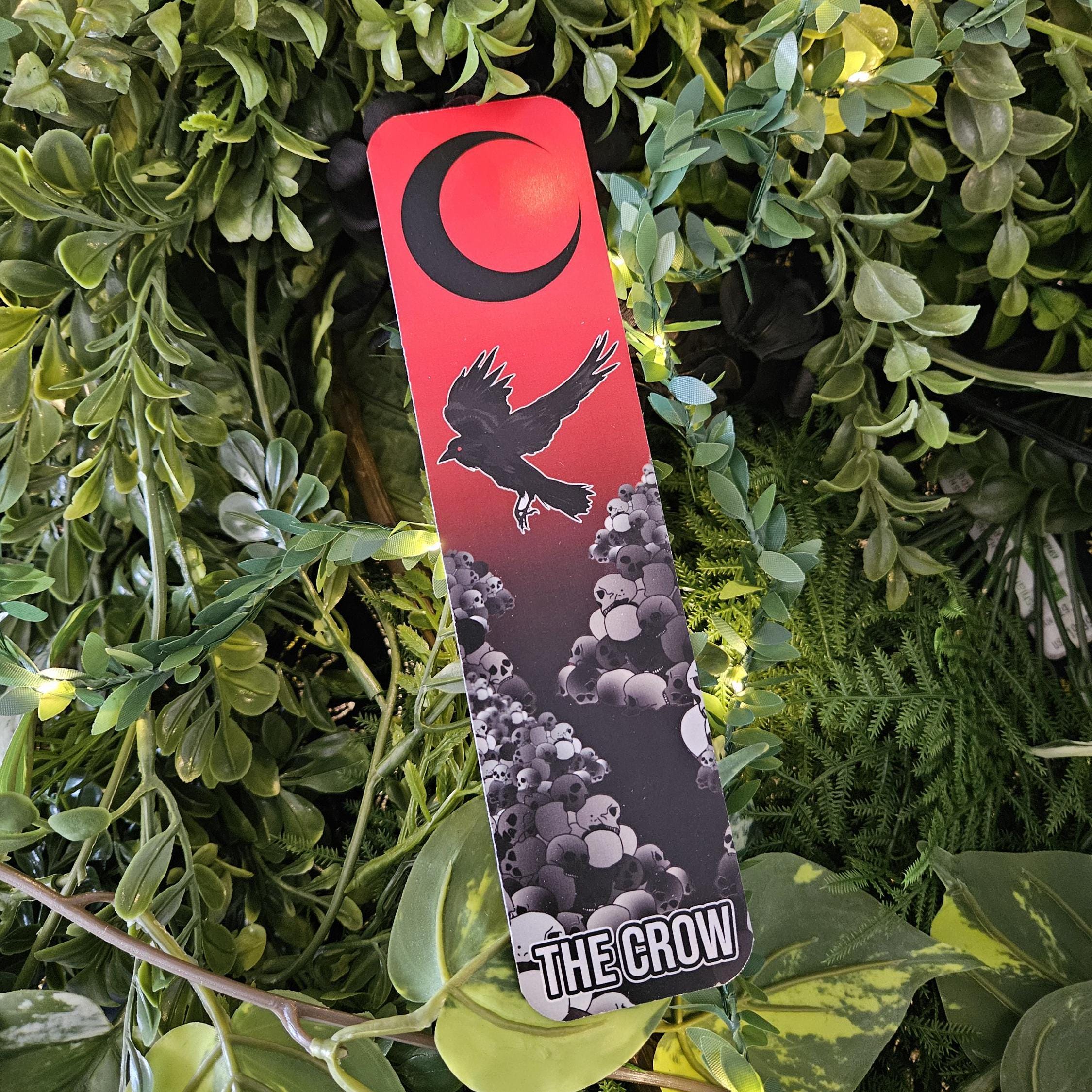 BOOKMARK: Crow Tarot Card Style Bookmark , Red Tarot Card Style Bookmark , Crow Bookmark , Omen Bookmark