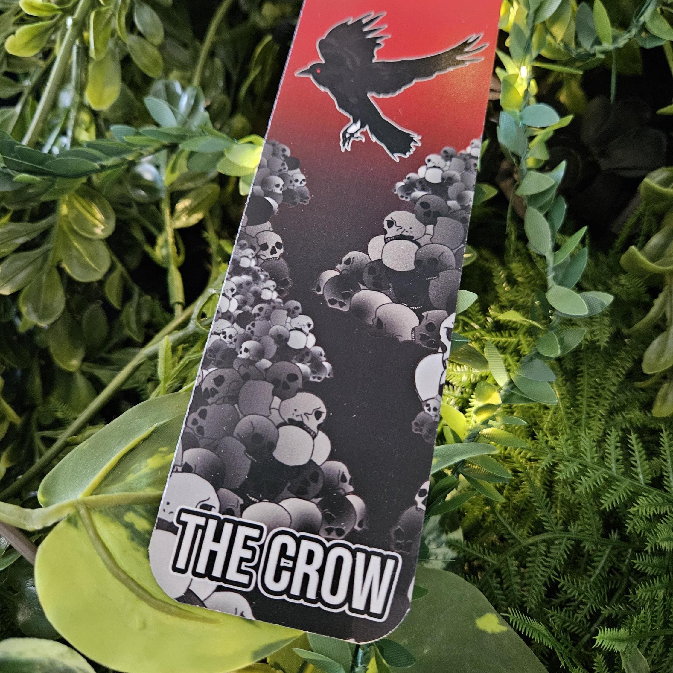 BOOKMARK: Crow Tarot Card Style Bookmark , Red Tarot Card Style Bookmark , Crow Bookmark , Omen Bookmark