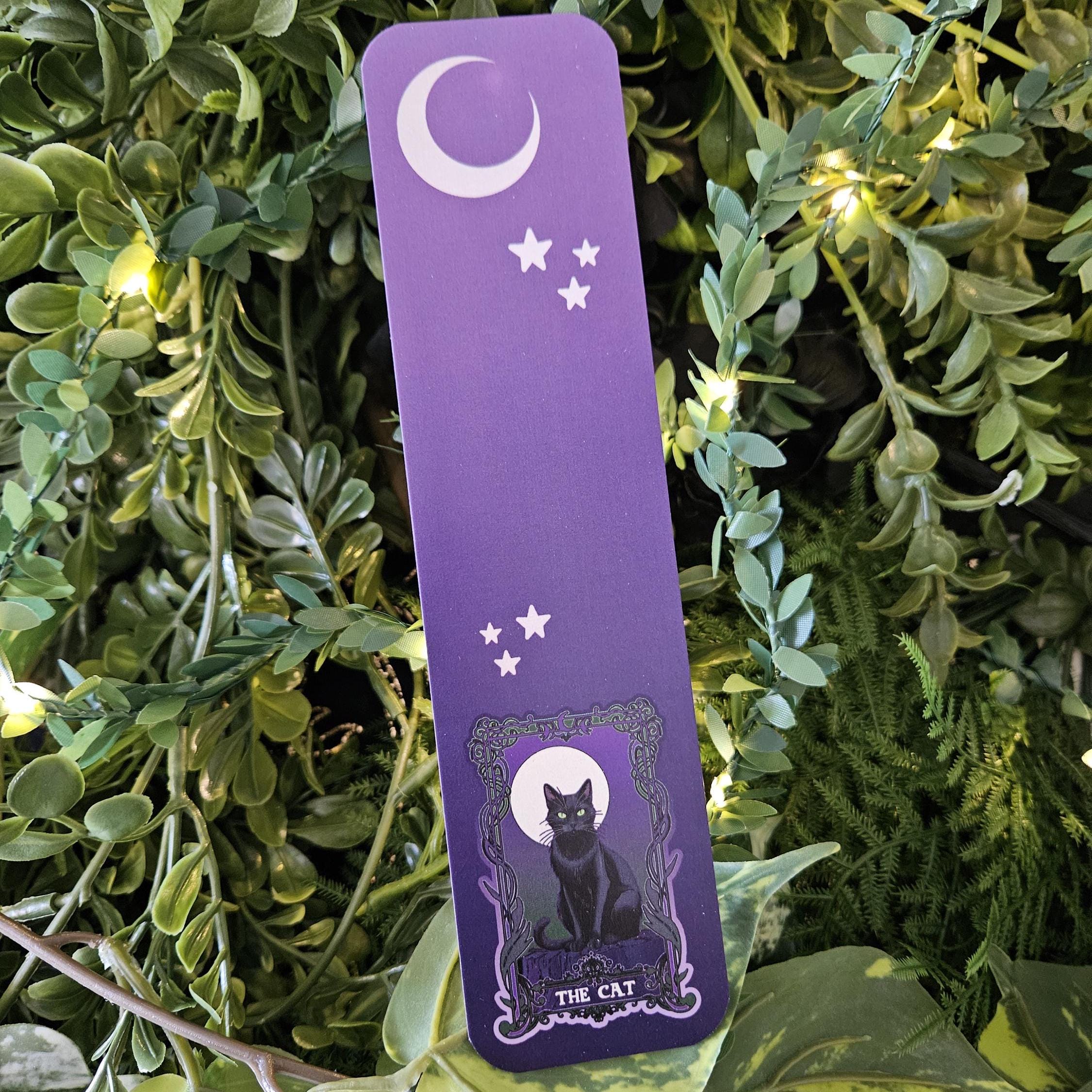 BOOKMARK: The Cat Tarot Card Bookmark , The Cat Bookmark , Fantasy Bookmark , Purple Cat Bookmark