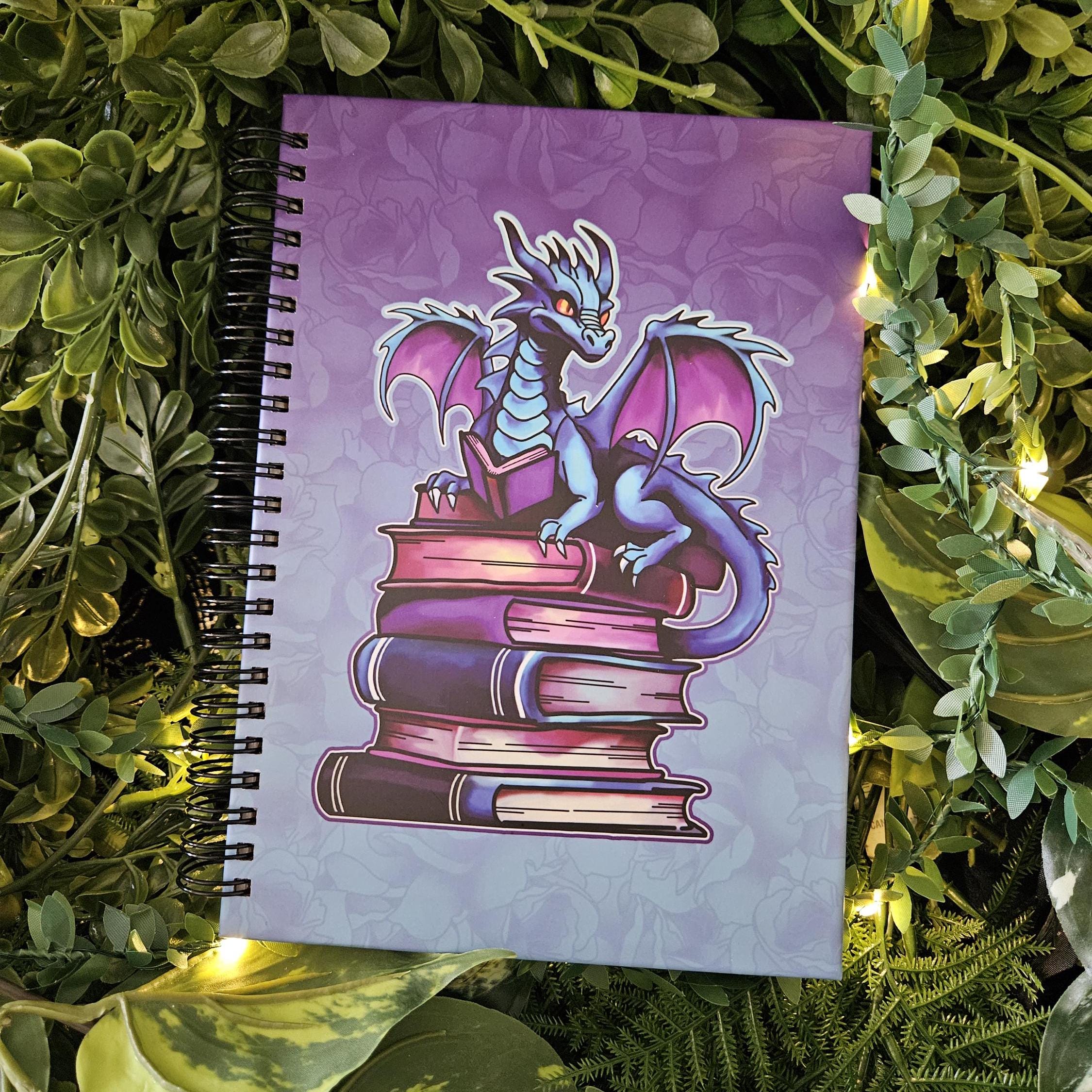 REUSABLE STICKER BOOK A5 : Book Dragon with Book Stack