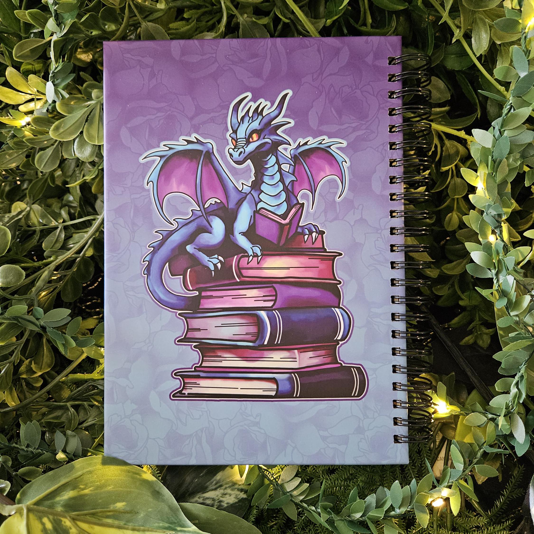 REUSABLE STICKER BOOK A5 : Book Dragon with Book Stack